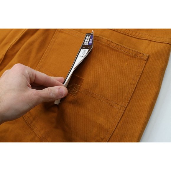 NOS Vintage 90s Marithe Francois Girbaud Mens 44x32 Baggy Loose Fit Jeans Orange - Picture 11 of 11